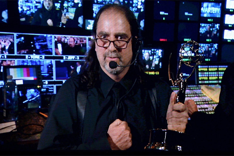 Glenn Weiss with his Emmy Award for directing the 2011 Tony Awards, accepted backstage at the 2012 Emmy Awards, which he also directed.